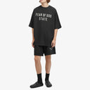 Tricou FEAR OF GOD, Logo Insert, Long Oversized, Black