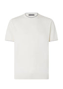 Tricou CORNELIANI, White silk and cotton knitwear