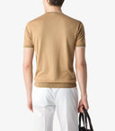 Tricou CORNELIANI, Beige crew neck silk and cotton knitwear