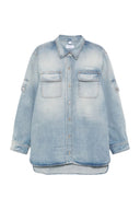 Jacheta OFF WHITE, chest-pocket button-fastening shirt