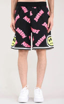 PANTALONI SCURTI BARROW, Black pink  Bumbac