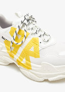 SNEAKERS BALENCIAGA, Triple S Tape, Yellow Detail, White