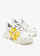 SNEAKERS BALENCIAGA, Triple S Tape, Yellow Detail, White