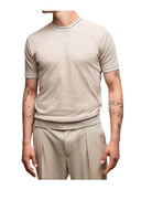 Tricou LBM, Maglia manica corta in lino e cotone beige