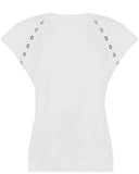 Tricou ALEXANDER MCQUEEN, Insertii metalice, Alb
