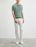 Tricou PAL ZILERI, Knitted Polo, Silk and Cotton, Light Green