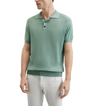 Tricou PAL ZILERI, Knitted Polo, Silk and Cotton, Light Green