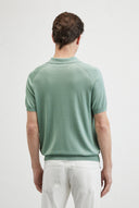 Tricou PAL ZILERI, Knitted Polo, Silk and Cotton, Light Green