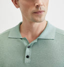 Tricou PAL ZILERI, Knitted Polo, Silk and Cotton, Light Green