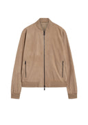 Jacheta PAL ZILERI, light brown goat suede ultra lightweight bomber jacket