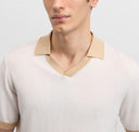 Tricou PAL ZILERI, white lyocell cotton and silk short, Regular fit
