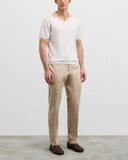 Tricou PAL ZILERI, white lyocell cotton and silk short, Regular fit