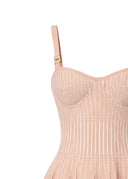 Rochie ELISABETTA FRANCHI, Dress in two-colour knit fabric, Cream and White