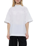 Top AMI PARIS, stand-up collar buttoned top, Alb