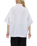 Top AMI PARIS, stand-up collar buttoned top, Alb