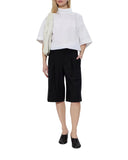 Top AMI PARIS, stand-up collar buttoned top, Alb