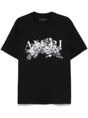 TRICOU AMIRI, Grey Flowers Print, Black