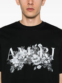 TRICOU AMIRI, Grey Flowers Print, Black