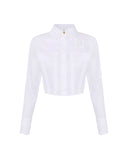 Camasa ELISABETTA FRANCHI, Cotton shirt with flaps and embroideries