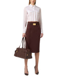 Camasa ELISABETTA FRANCHI, Cotton shirt with flaps and embroideries