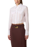 Camasa ELISABETTA FRANCHI, Cotton shirt with flaps and embroideries