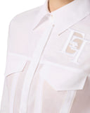 Camasa ELISABETTA FRANCHI, Cotton shirt with flaps and embroideries