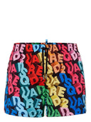 BERMUDE DSQUARED2 Swim, All Over Logo Print, Multicolor