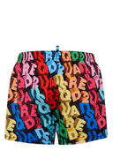 BERMUDE DSQUARED2 Swim, All Over Logo Print, Multicolor