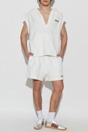 Short DSQUARED2, Terry cotton shorts, Alb