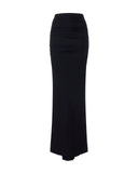 Fusta ELISABETTA FRANCHI, Crêpe jersey skirt with draping, Negru