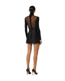 Fusta ELISABETTA FRANCHI, Mini skirt in duchesse with elastic bands, Negru