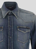 Camasa DOLCE &  GABBANA, Black Logo, Denim
