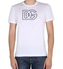 Tricou DOLCE & GABBANA, Black Contour Logo, Alb