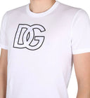 Tricou DOLCE & GABBANA, Black Contour Logo, Alb