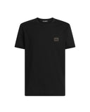 Tricou DOLCE & GABBANA, logo new plate cotton t-shirt, Negru