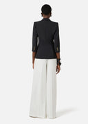 Sacou ELISABETTA FRANCHI , Jacket in double layer stretch crêpe fabric with logo details
