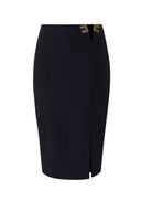 Fusta ELISABETTA FRANCHI, Skirt in double layer stretch crêpe fabric with logo details