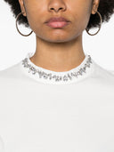 TRICOU GOLDEN GOOSE, Cristale atasate frontal, Alb, Regular Fit
