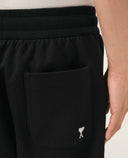 Pantaloni AMI PARIS, Black Cotton Ami De Coeur Short