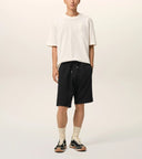 Pantaloni AMI PARIS, Black Cotton Ami De Coeur Short