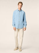 Camasa JACOB COHEN, Denim with Bleach Wash, Blue
