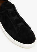 Sneakers Zegna, Triple Stitch, Low Top, Leather, Black