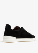 Sneakers Zegna, Triple Stitch, Low Top, Leather, Black