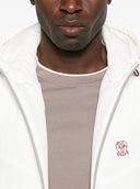 Tricou BRUNELLO CUCINELLI,Beige cotton T-shirt with contrast trims