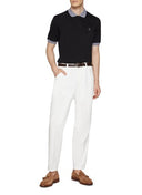 Tricou BRUNELLO CUCINELLI, Logo Embroidered, Polo, Grey Details, Black