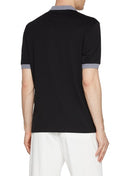 Tricou BRUNELLO CUCINELLI, Logo Embroidered, Polo, Grey Details, Black