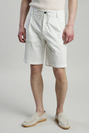Pantaloni scurti ELEVENTY, garment-dyed cotton jogger bermuda shorts, Alb