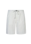 Pantaloni scurti ELEVENTY, garment-dyed cotton jogger bermuda shorts, Alb