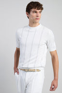 Tricou ELEVENTY, sea island cotton short sleeve crew neck sweater, Alb