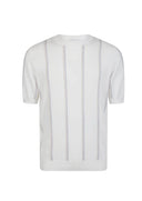 Tricou ELEVENTY, sea island cotton short sleeve crew neck sweater, Alb